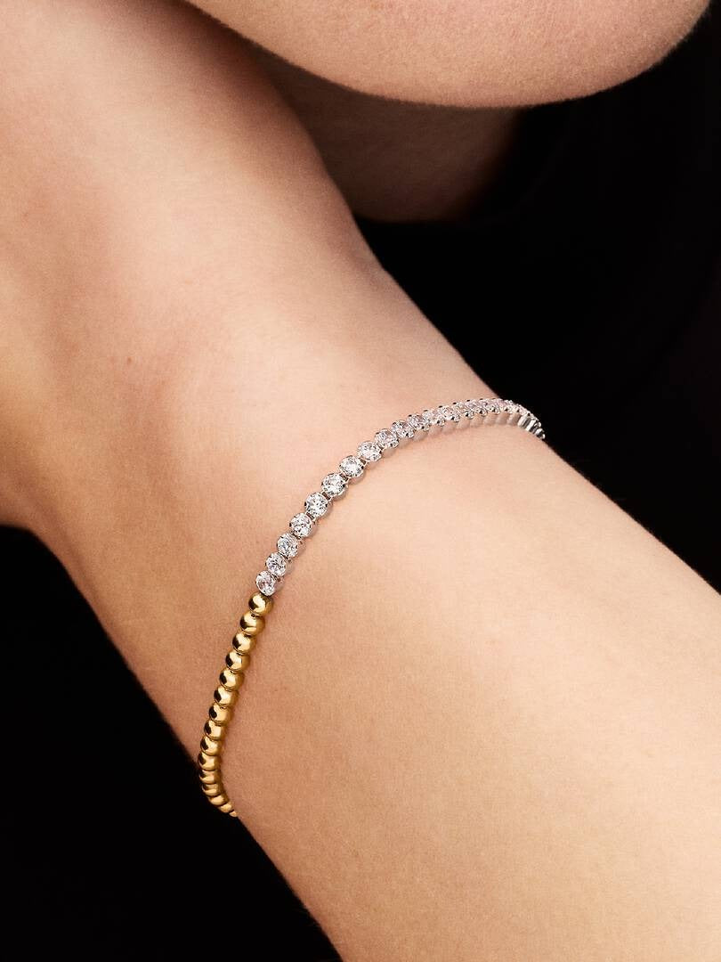 Bracciale Pandora Tennis E Sfere Placcato Oro Giallo 14 KT 564820C01