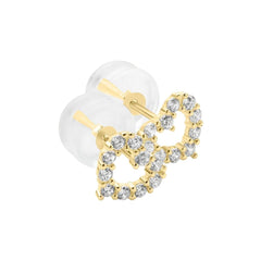 Stroili Bon Ton 9K Yellow Gold Heart Stud Earrings with Cubic Zirconia 1401791