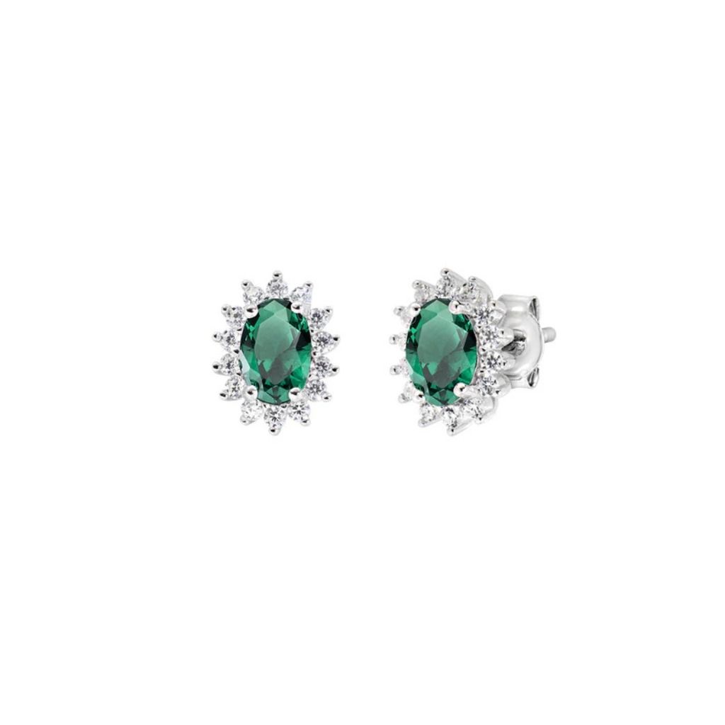 Orecchini Amen Royal Lady Mini con Zircone Verde ORLDPBBVE