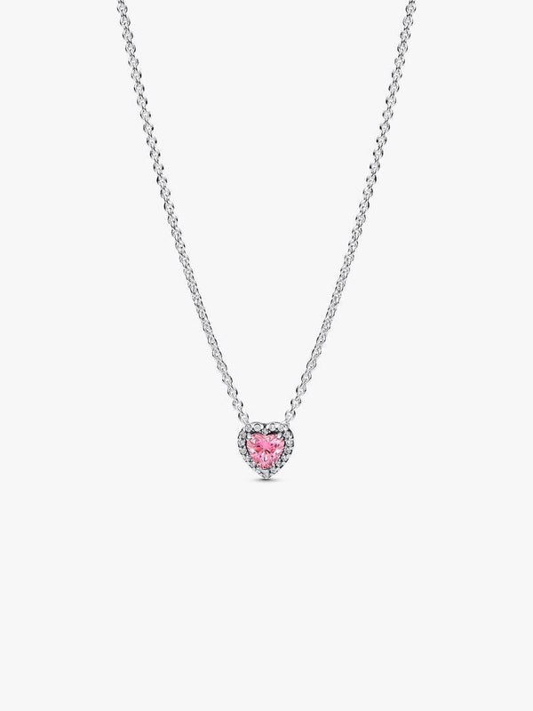 Collana Pandora Cuore In Rilievo Rosa