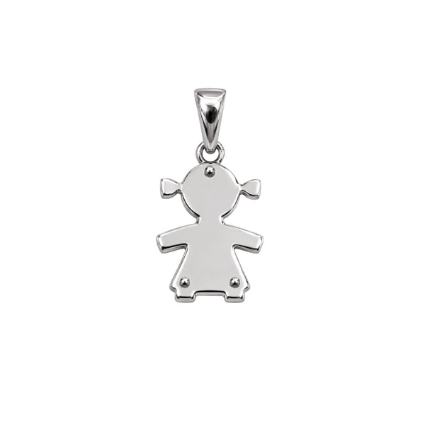 Ciondolo Handmade Bimba/Bimbo in Oro Bianco 18 KT CND031