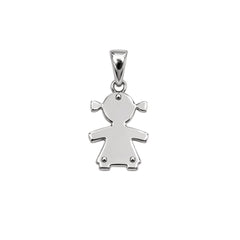 Ciondolo Handmade Bimba/Bimbo in Oro Bianco 18 KT CND031