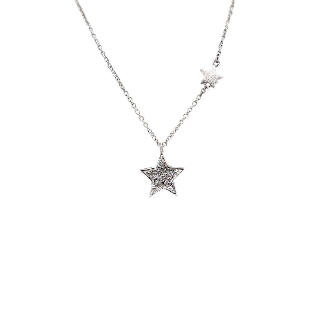 Collana Stelle in Oro Bianco 18 KT e Diamanti 198934