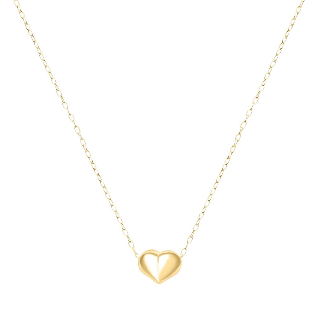 Stroili Heart Necklace Mon Petit 9 CT Yellow Gold Curb Chain 1426437