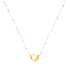 Stroili Heart Necklace Mon Petit 9 CT Yellow Gold Curb Chain 1426437