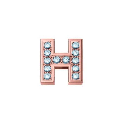 Elementos Letra H en Oro Rosa y Diamantes de 0,02 ct