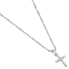 Ciondolo Stroili Croce Holy Oro Bianco 9 KT Cubic Zirconia 1411699