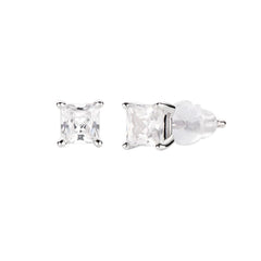 Amen Diamonds Earrings with Square Solitaire -