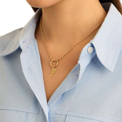 Stroili Tennis Racket Pendant Poème 9 KT Yellow Gold 1436908