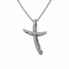 Collana Croce Giorgio Visconti in Oro Bianco 18 KT e Diamanti GB35371