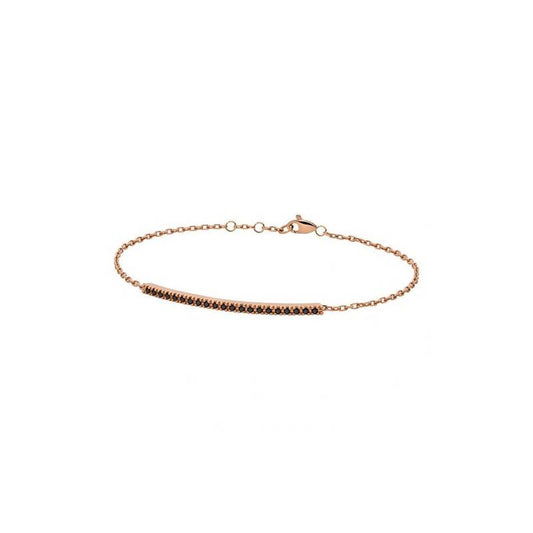Bracciale Donna Oro Paddle Oro Rosa e Diamanti Neri