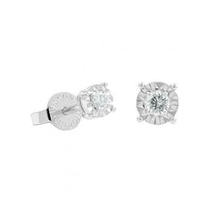 Giorgio Visconti White Gold and Diamond Point Earrings