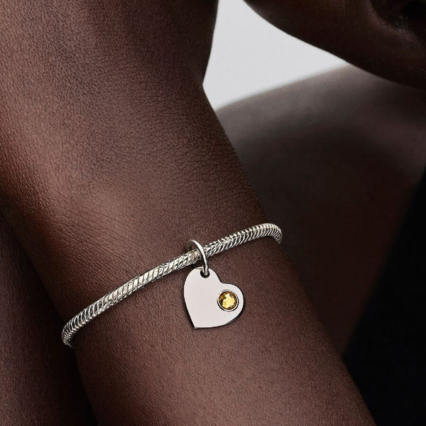 Charm Pandora Pendente Cuore Con Pietra Miele Novembre 794295C11