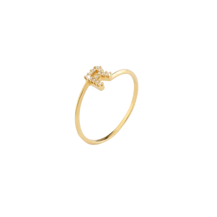 Anillo Rebecca Lux con inicial en oro amarillo y diamantes