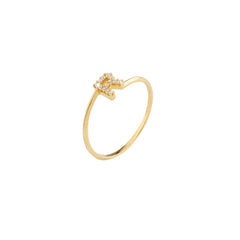 Anillo Rebecca Lux con inicial en oro amarillo y diamantes