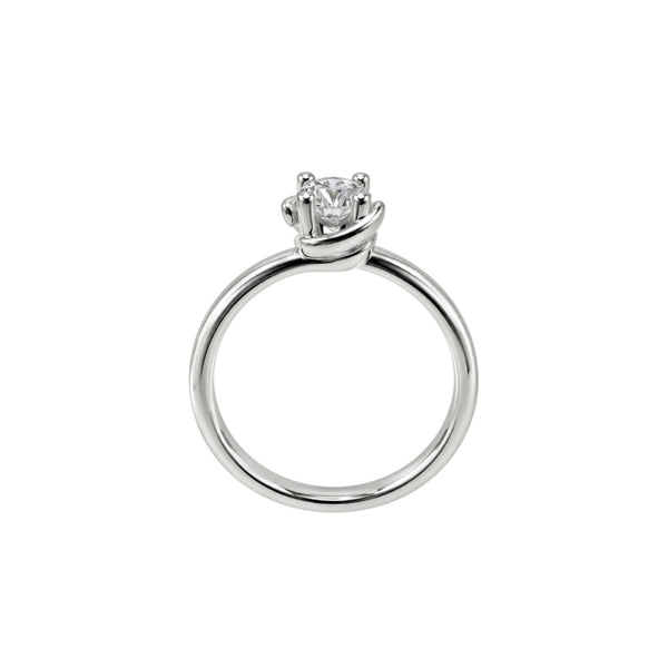 Anello Solitario Salvini Abbracci in Oro Bianco 18 Kt e Diamante Naturale -