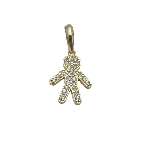 Colgante de bebé de oro amarillo y circonitas