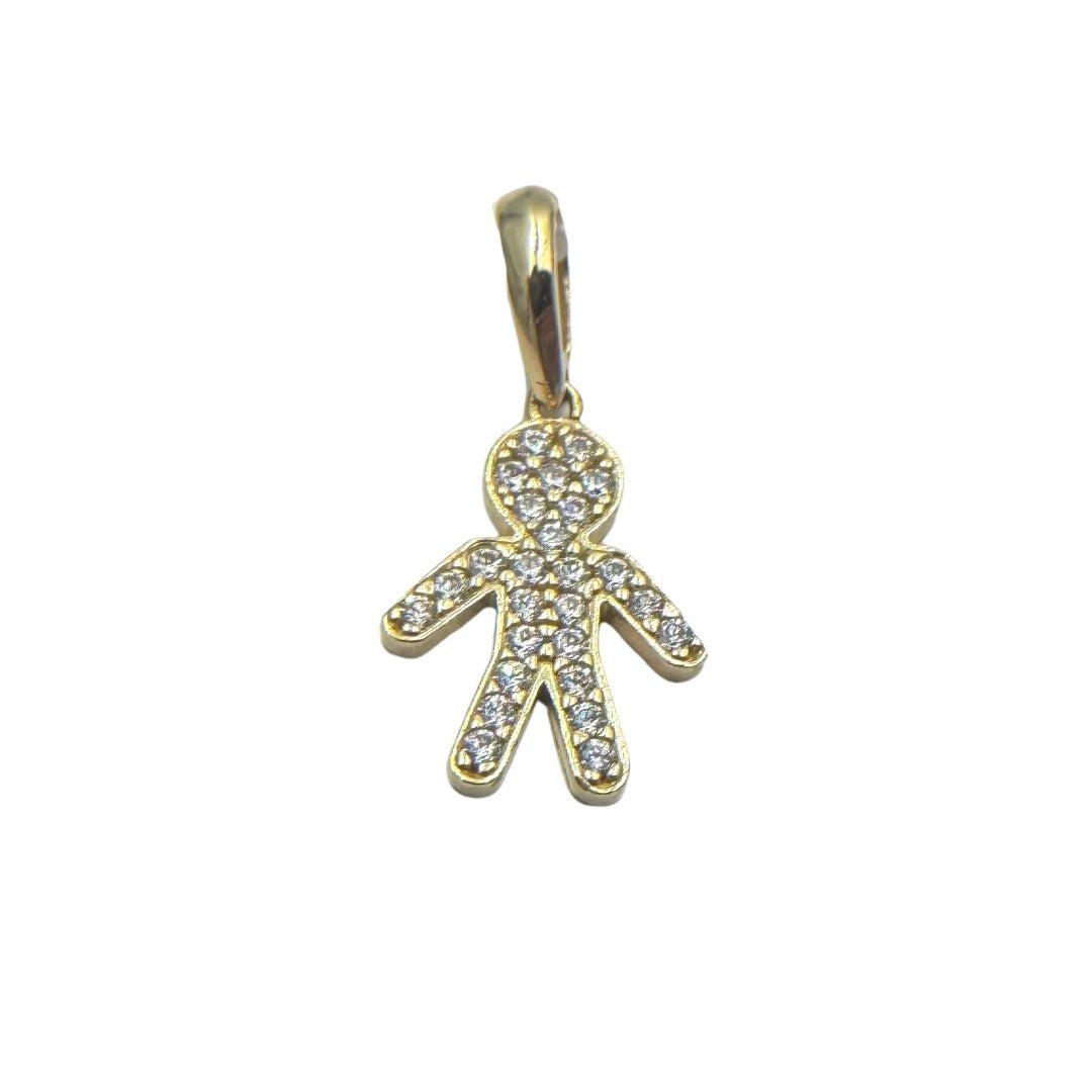 Yellow Gold and Zircon Baby Pendant