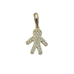 Yellow Gold and Zircon Baby Pendant