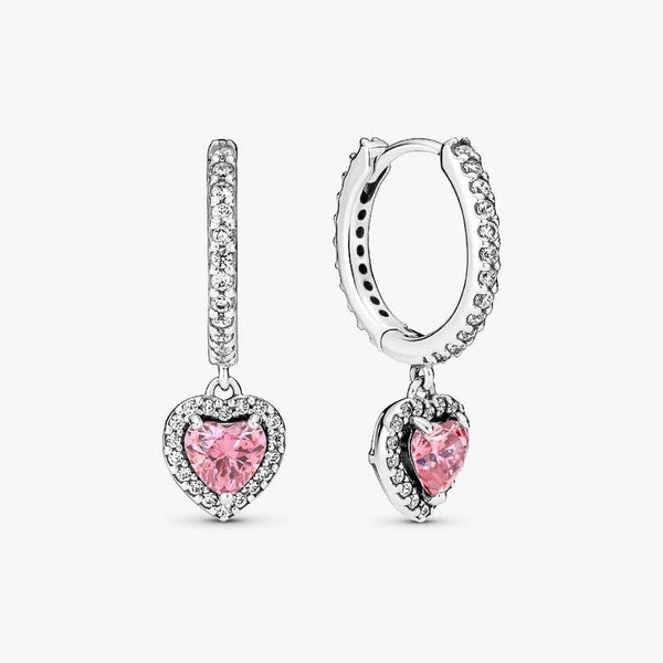 Orecchini Pandora Cerchi Cuori Rosa 291445C01