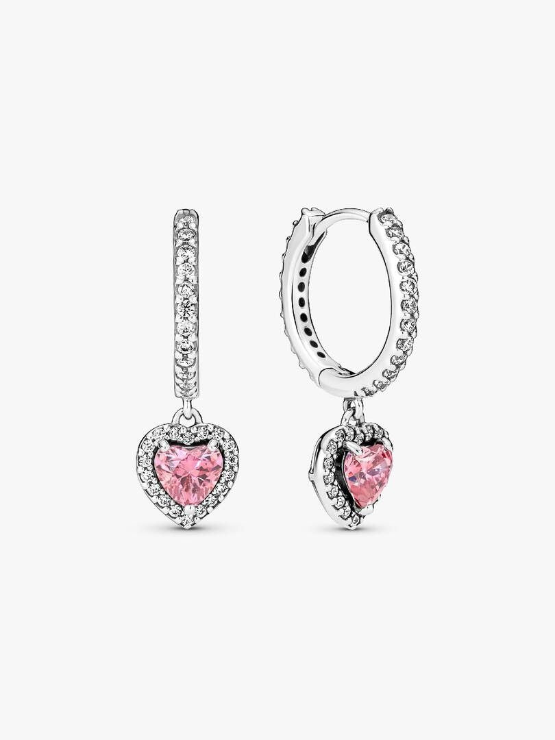Orecchini Pandora Cerchi Cuori Rosa 291445C01