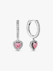 Orecchini Pandora Cerchi Cuori Rosa 291445C01