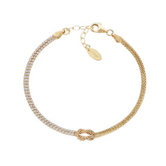 Bracciale Amen Nodo d'Amore con Zirconi Bianchi in Lega -