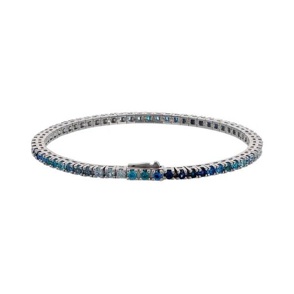 Pulsera de tenis Albert M. con circonita cúbica azul degradada