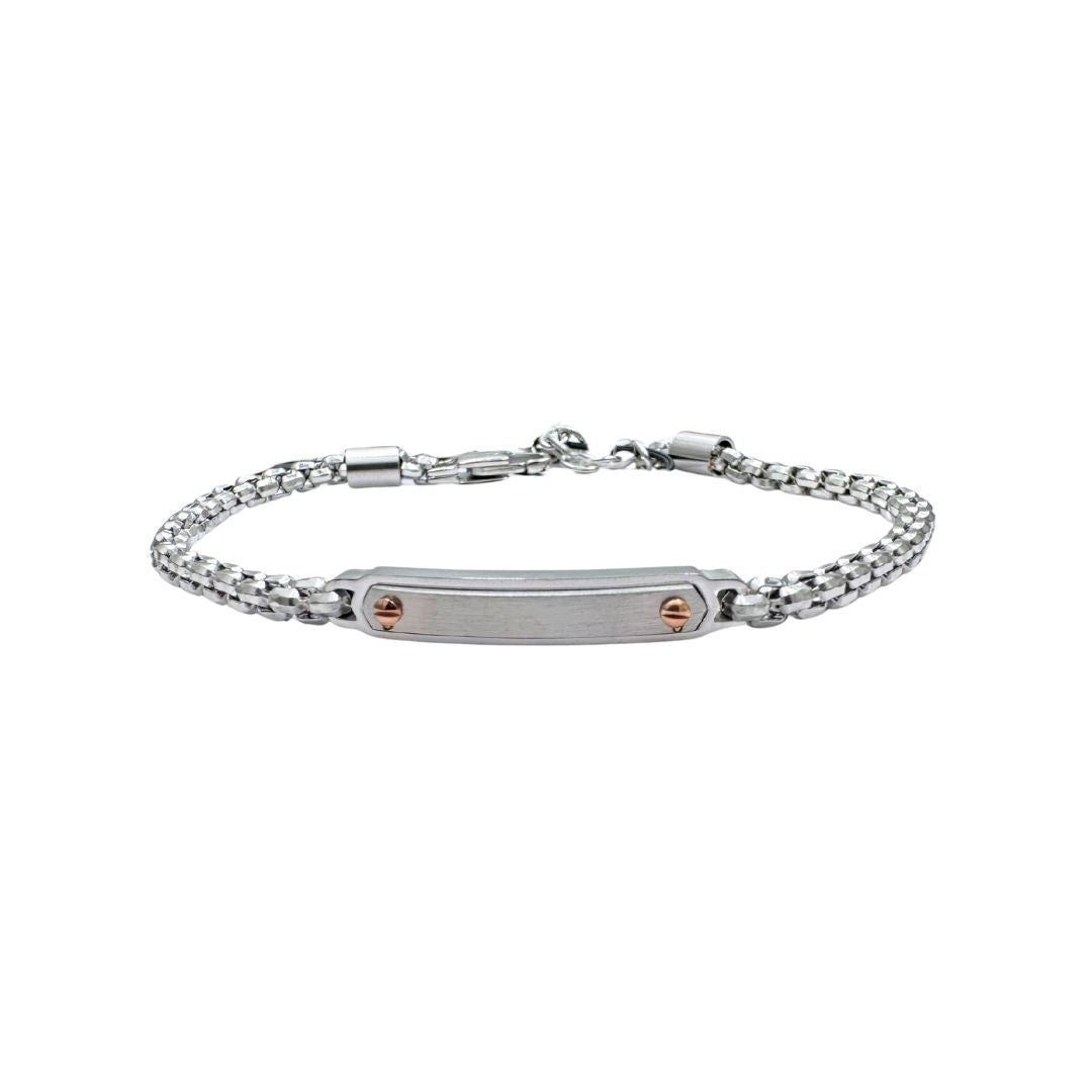 Bracciale Zancan In Acciaio 316L Con Targhetta EHB450