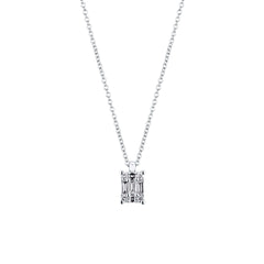 Collana Mirco Visconti in Oro Bianco 18 KT con Diamanti Naturali Baguette e Brillante