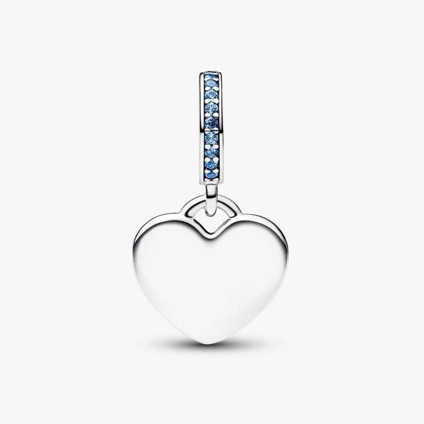 Charm Pandora Cuore Pendente Da Incidere Pietre Blu 793926C03