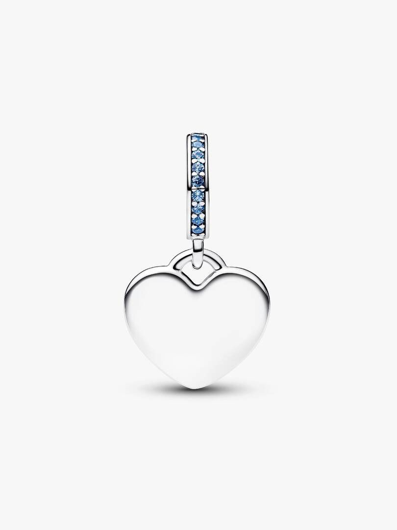 Charm Pandora Cuore Pendente Da Incidere Pietre Blu 793926C03