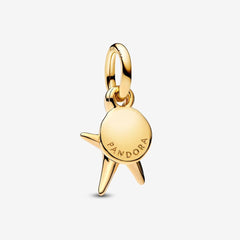 Charm colgante de estrella de mar Pandora "Darling" chapado en oro de 14 k