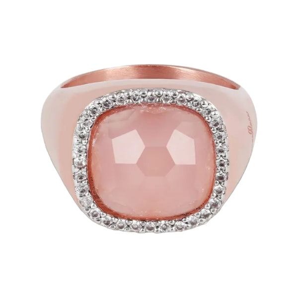 Anello Bronzallure In Golden Rosè Con Calcedonio Rosa WSBZ00823RC-56