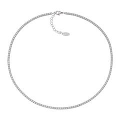 Amen Tennis Necklace with White Zircons