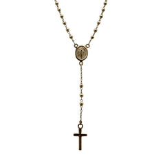 18KT Yellow Gold Y-Shaped Rosary Necklace