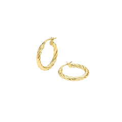 Stroili Toujours Yellow Gold 9 KT 15 mm Hoop Earrings 1418289