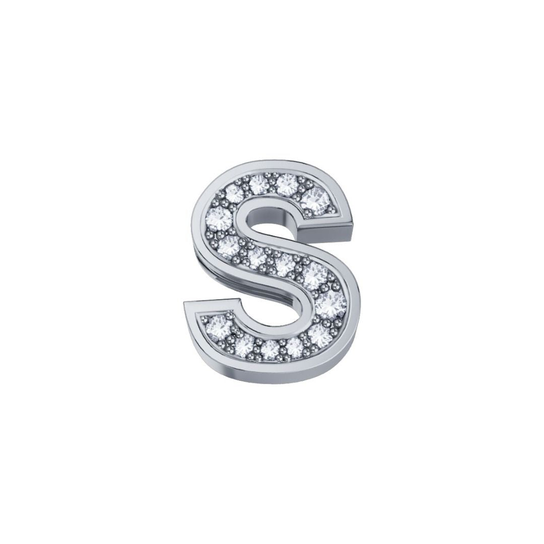 Charm Elements Lettera S Classica in oro bianco e diamanti DCHF3319S.002