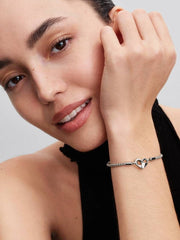 Bracciale Pandora Maglia Geometrica Con Chiusura Moschettone A Cuore