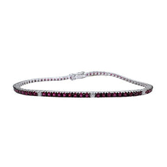 Pulsera de tenis Davite&amp;Delucchi de oro blanco de 18 quilates con rubíes y diamantes