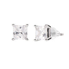 Amen Diamonds Earrings with Square Solitaire -