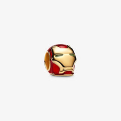 Pandora Marvel Charm, Avengers, Iron Man Helmet 14K Yellow Gold Plating