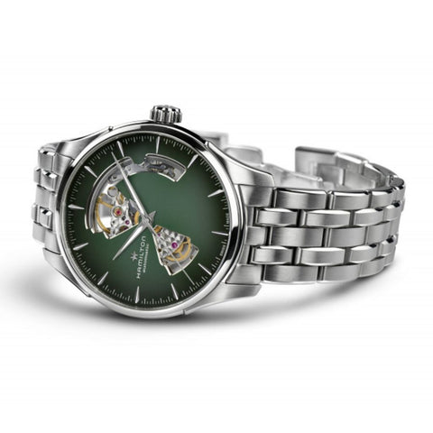 Orologio Hamilton Uomo Jazzmaster Open Heart Automatico Verde H32675160