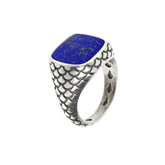 Albert M. Chevalier Mermaid Texture Ring with Lapis Lazuli