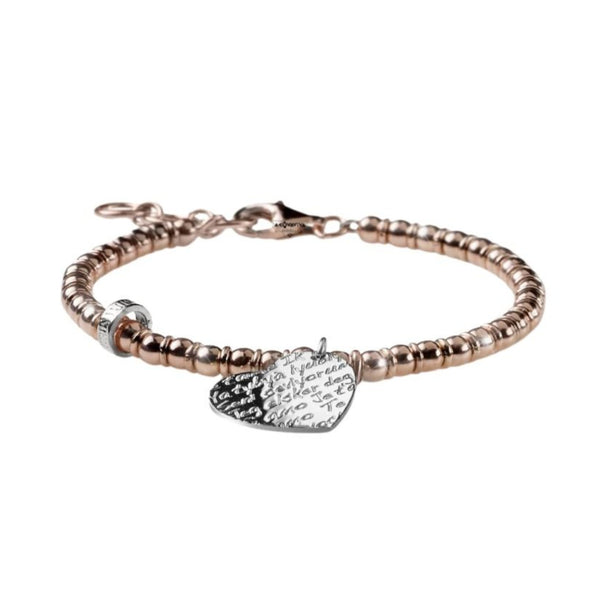 Maria Cristina Sterling Bracelet in Rose Silver with Heart