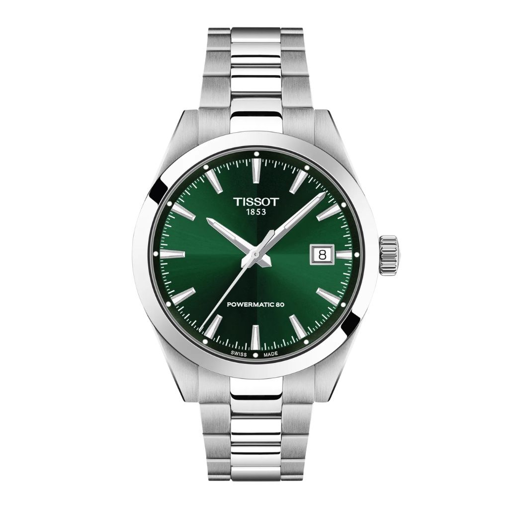 Tissot Men's Gentleman 38 mm Automatic Green Watch T1658071109100