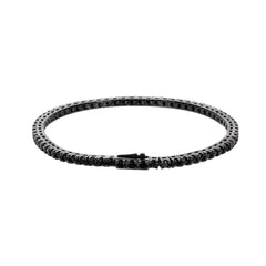 Albert M. Burnished Tennis Bracelet with Black Cubic Zirconia