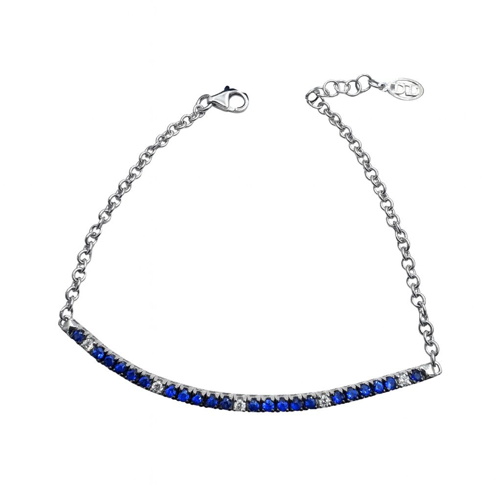 Pulsera de tenis Davite&amp;Delucchi con cadena, zafiros y diamantes