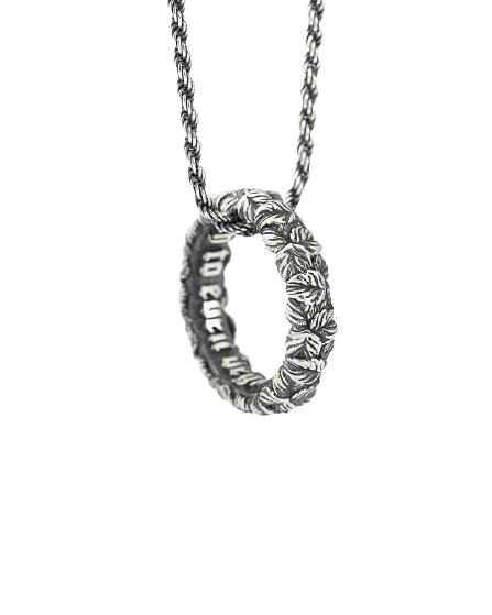 Collar-Anillo Nove25 con Colgante de Hoja Circular