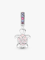 Charm Pandora Pendente Tartaruga Marina Rosa Vetro di Murano 798939C02